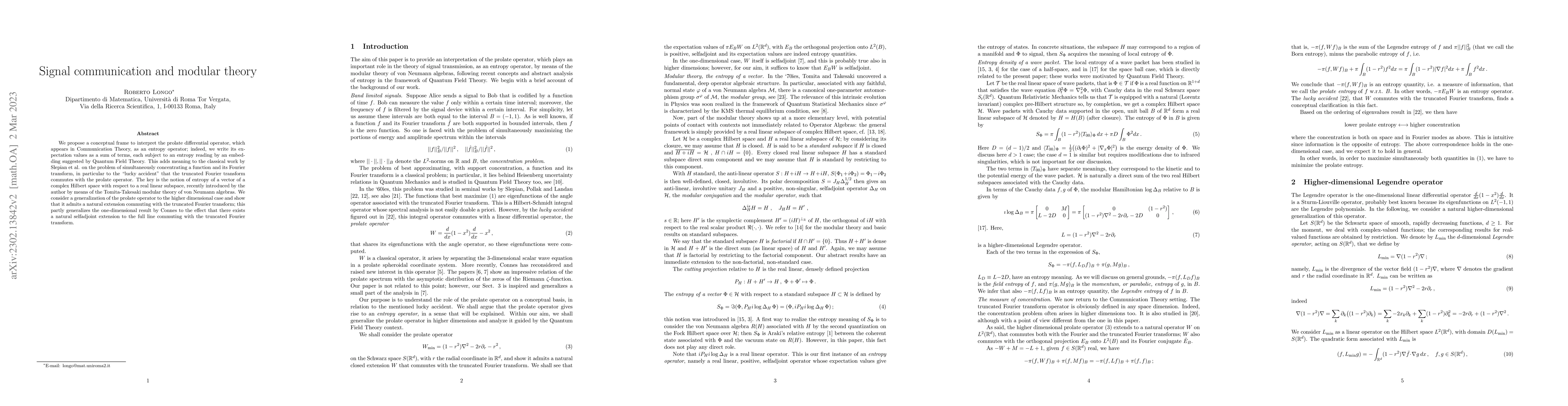 Thumbnail for Signal communication and modular theory