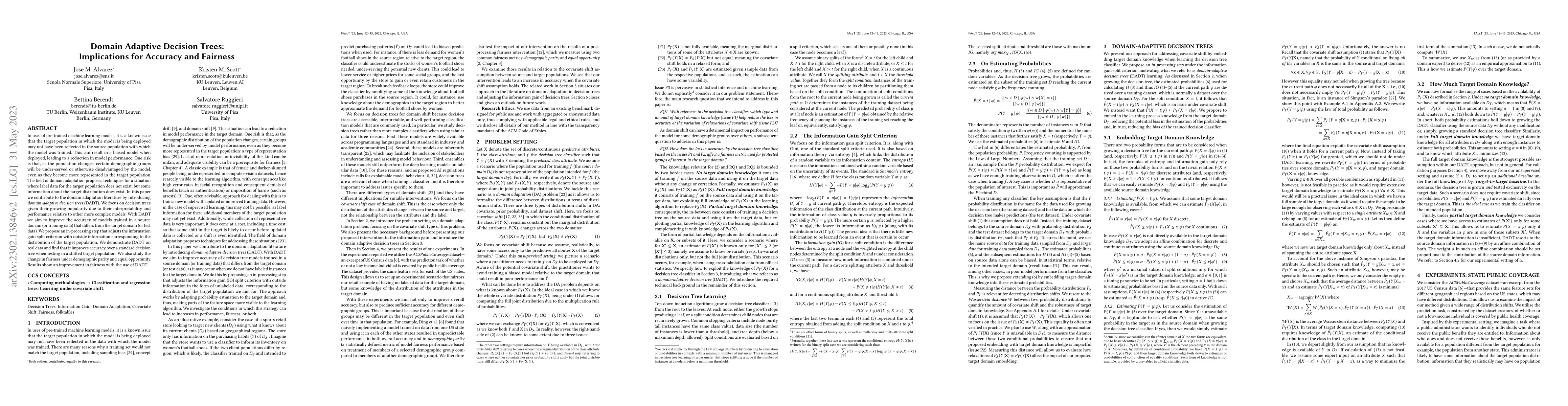 Thumbnail for Domain Adaptive Decision Trees: Implications for Accuracy and Fairness