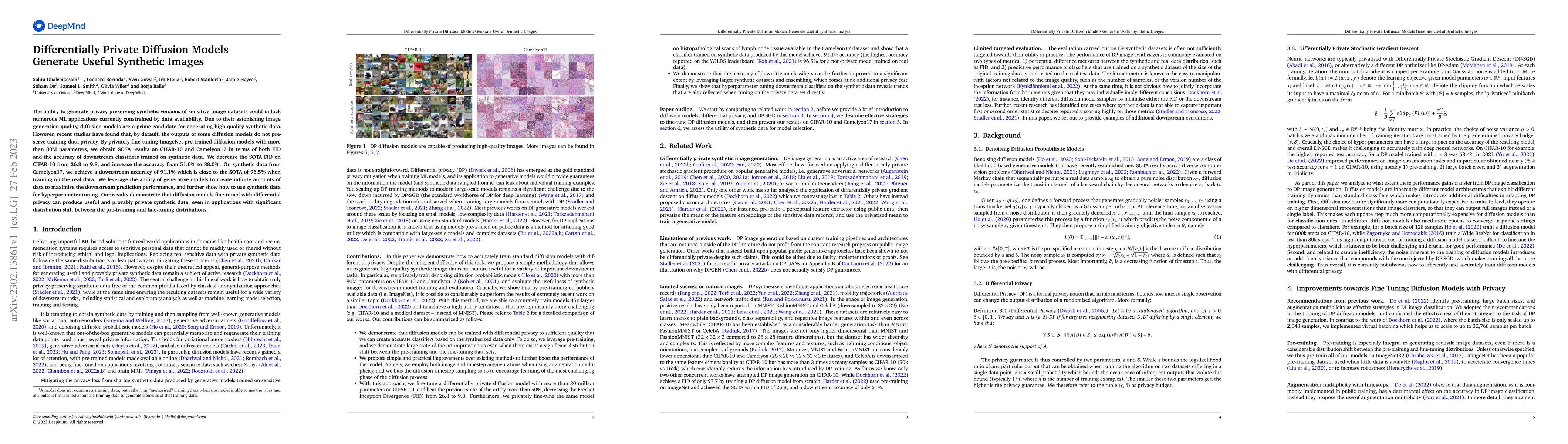 Thumbnail for Differentially Private Diffusion Models Generate Useful Synthetic Images