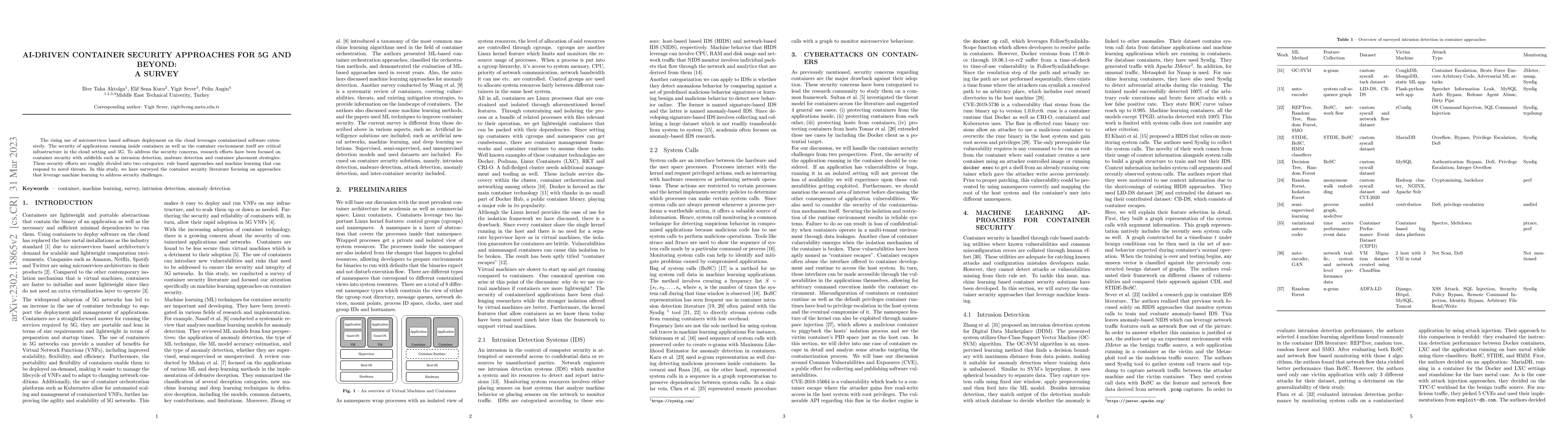 Thumbnail for AI-Driven Container Security Approaches for 5G and Beyond: A Survey