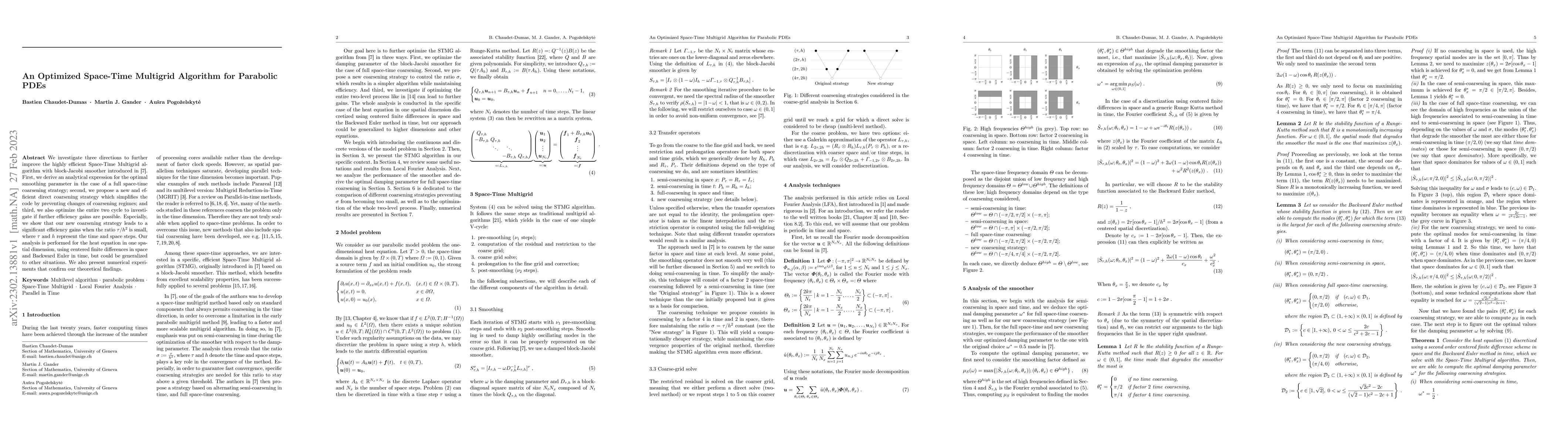 Thumbnail for An optimized Space-Time Multigrid algorithm for parabolic PDEs