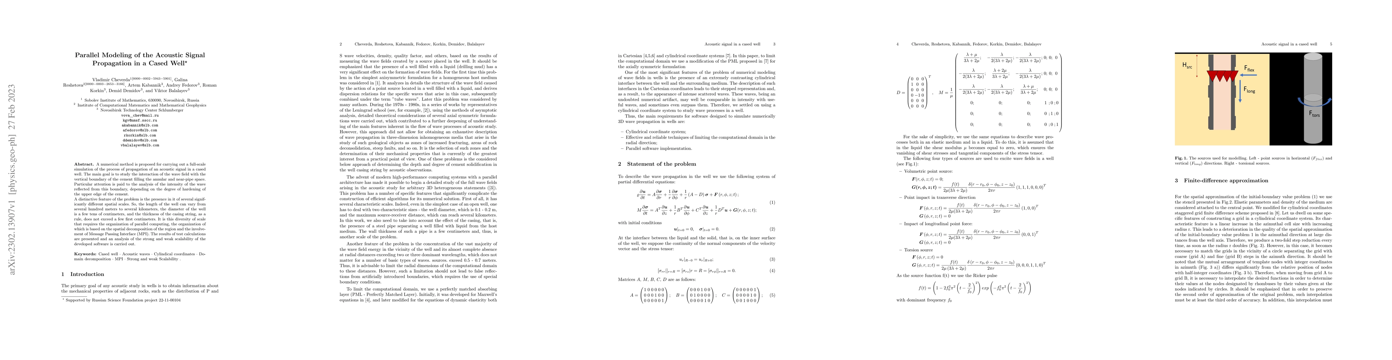 Thumbnail for Parallel Modeling of the Acoustic Signal Propagation in a Cased Well