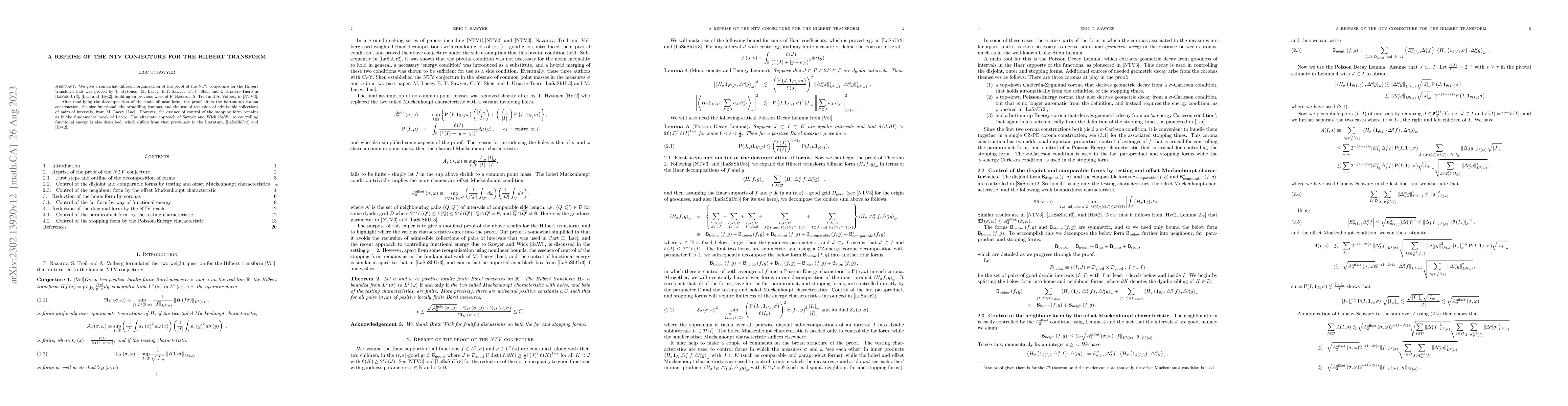 Thumbnail for A reprise of the NTV conjecture for the Hilbert transform