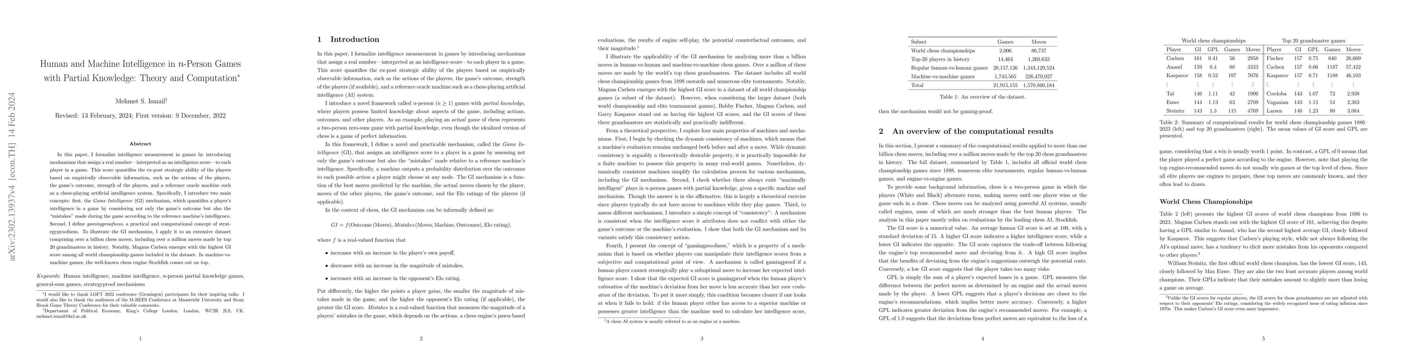 Thumbnail for Human and Machine Intelligence in n-Person Games with Partial Knowledge:
  Theory and Computation