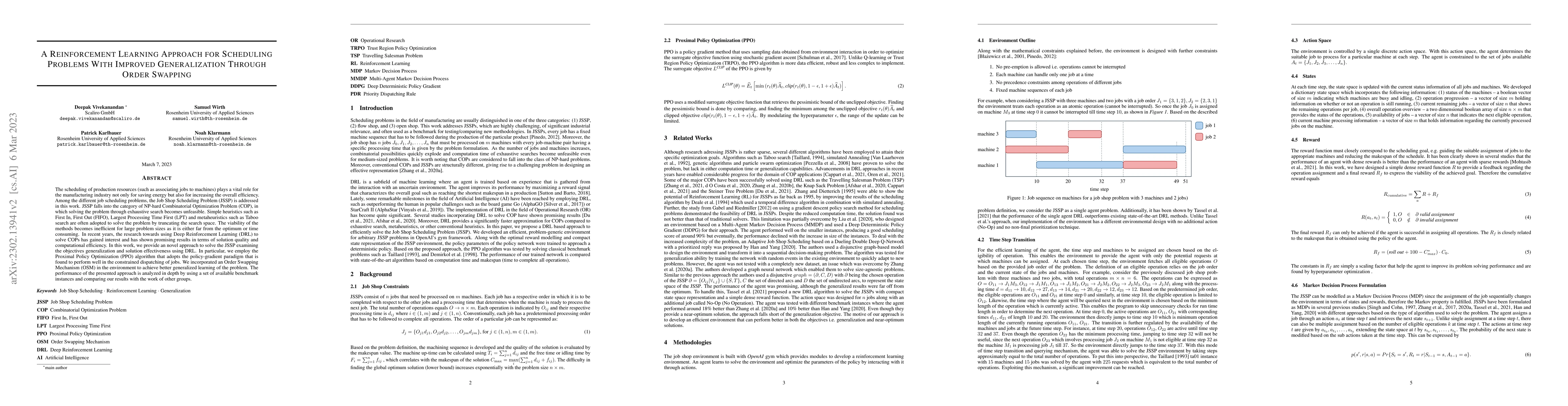 Thumbnail for A Reinforcement Learning Approach for Scheduling Problems With Improved
  Generalization Through Order Swapping