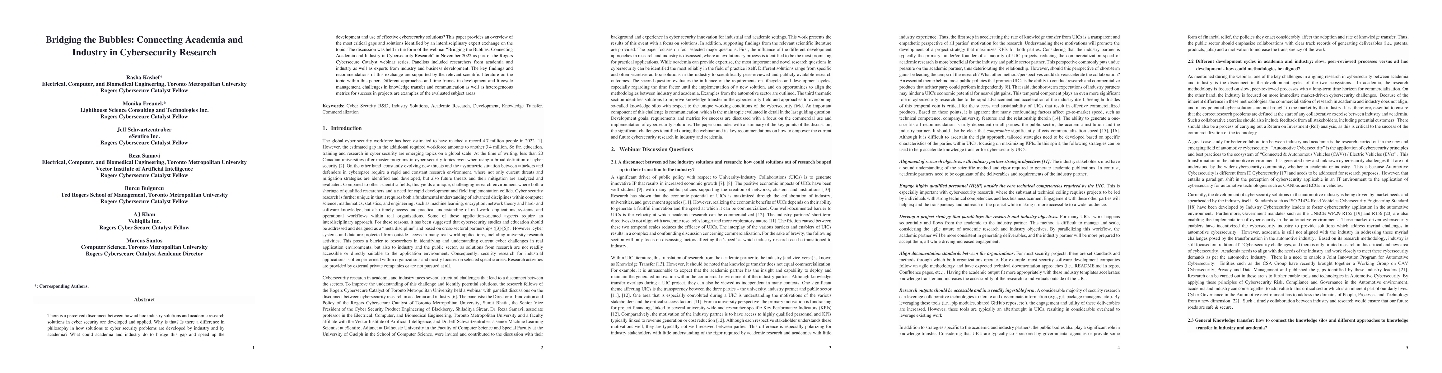 Thumbnail for Bridging the Bubbles: Connecting Academia and Industry in Cybersecurity
  Research