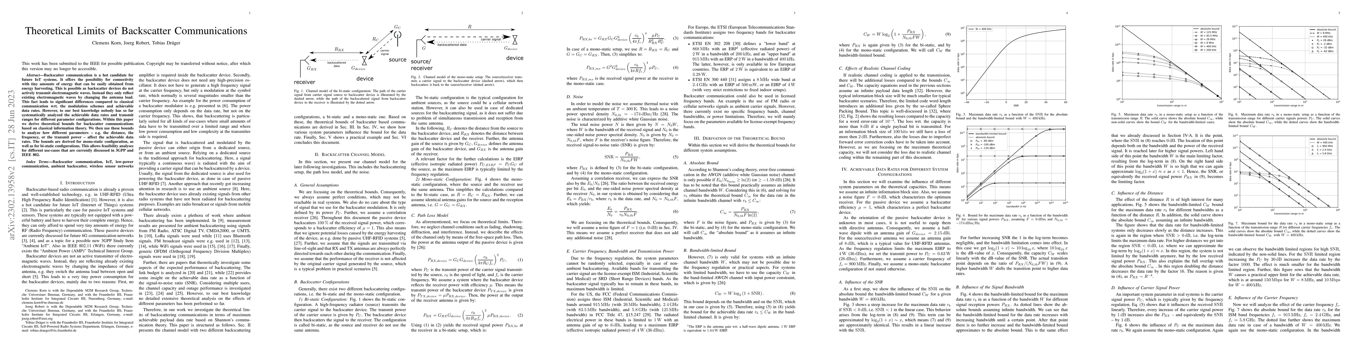 Thumbnail for Theoretical Limits of Backscatter Communications