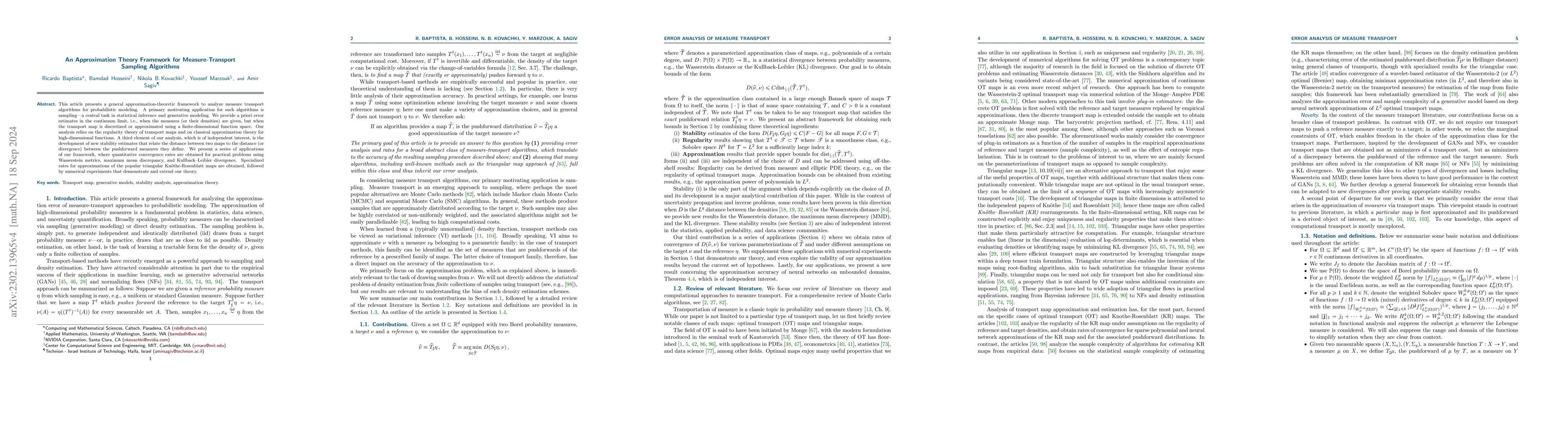 Thumbnail for An Approximation Theory Framework for Measure-Transport Sampling
  Algorithms