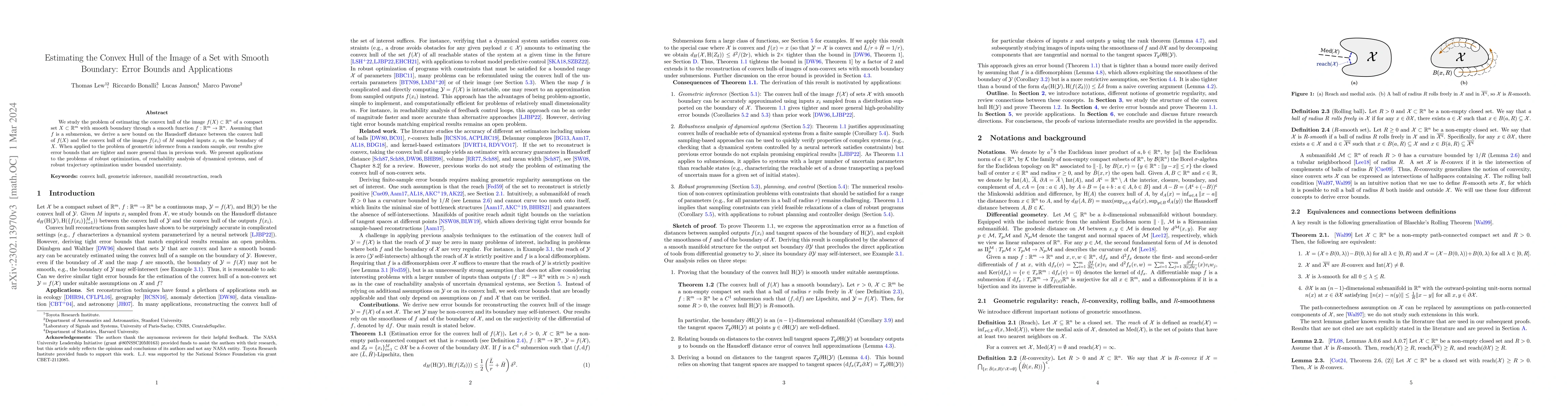 Thumbnail for Estimating the Convex Hull of the Image of a Set with Smooth Boundary:
  Error Bounds and Applications