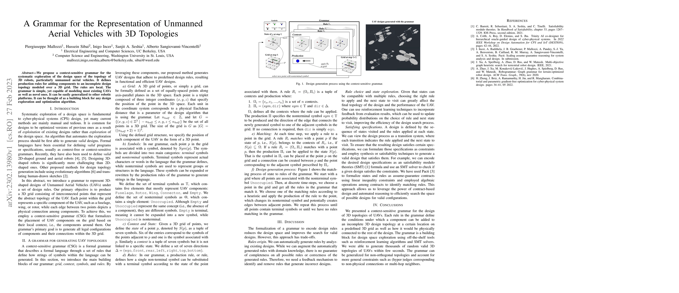 Thumbnail for A Grammar for the Representation of Unmanned Aerial Vehicles with 3D
  Topologies