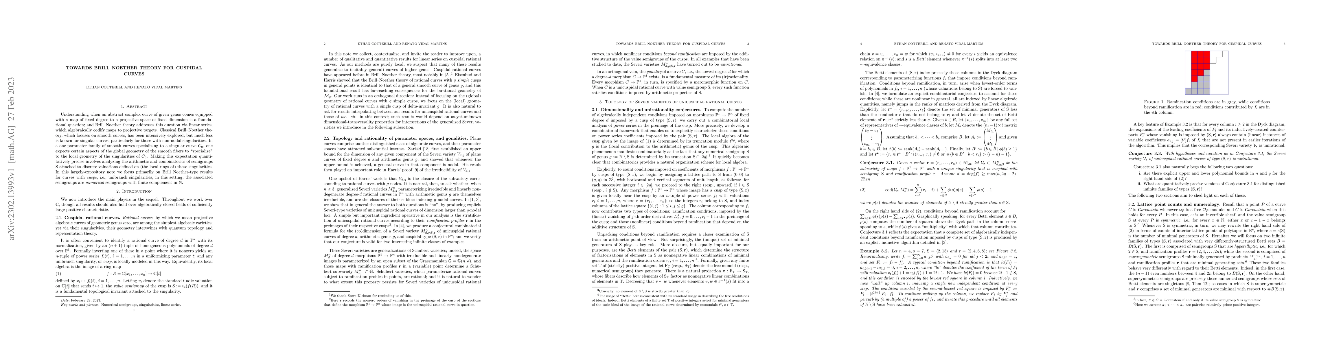 Thumbnail for Towards Brill--Noether theory for cuspidal curves