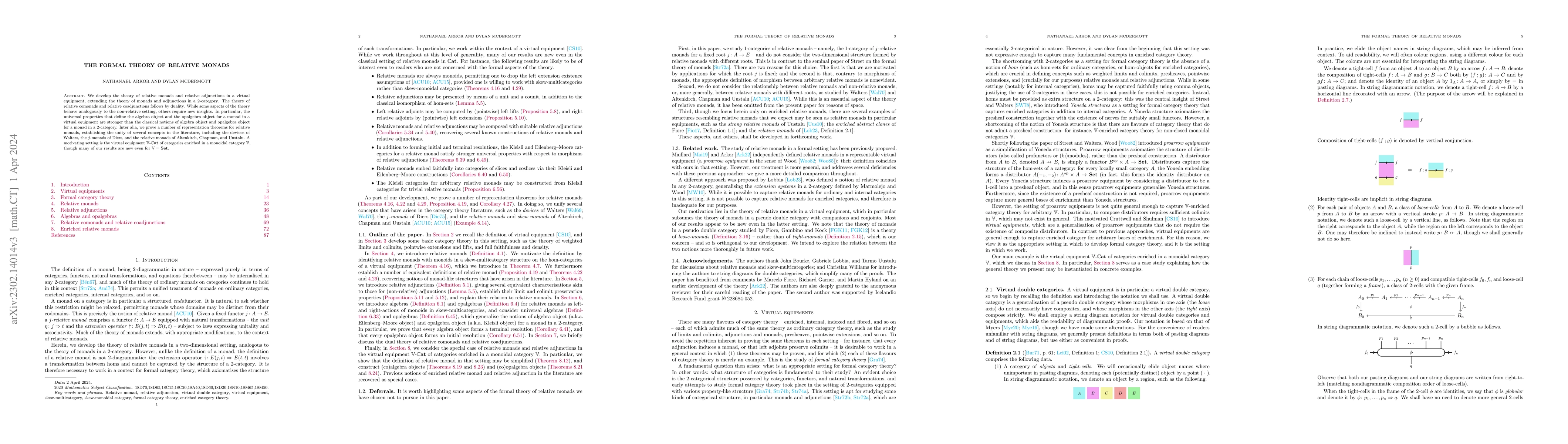 Thumbnail for The formal theory of relative monads