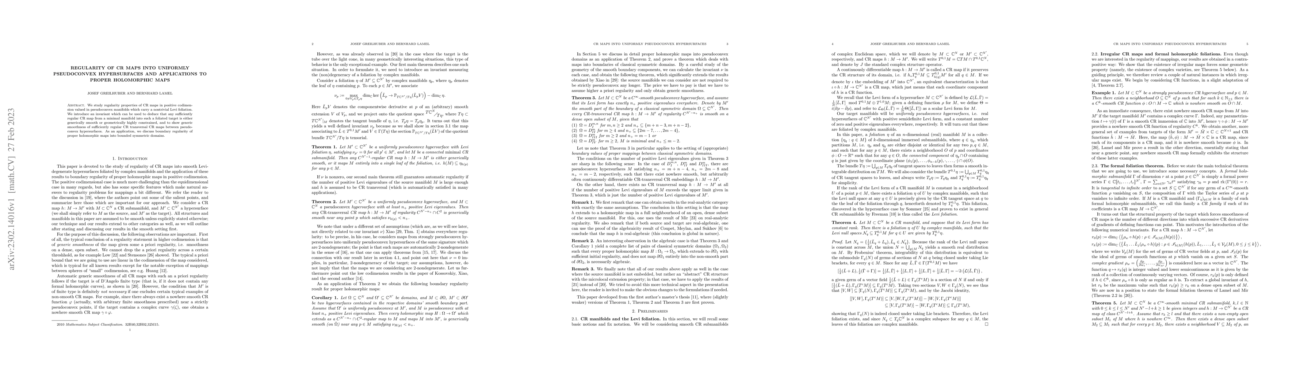 Thumbnail for Regularity of CR maps into uniformly pseudoconvex hypersurfaces and
  applications to proper holomorphic maps