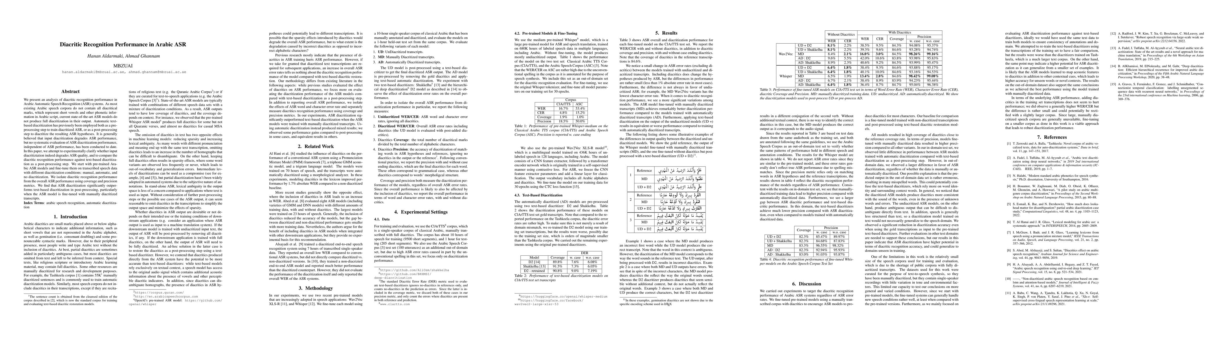 Thumbnail for Diacritic Recognition Performance in Arabic ASR