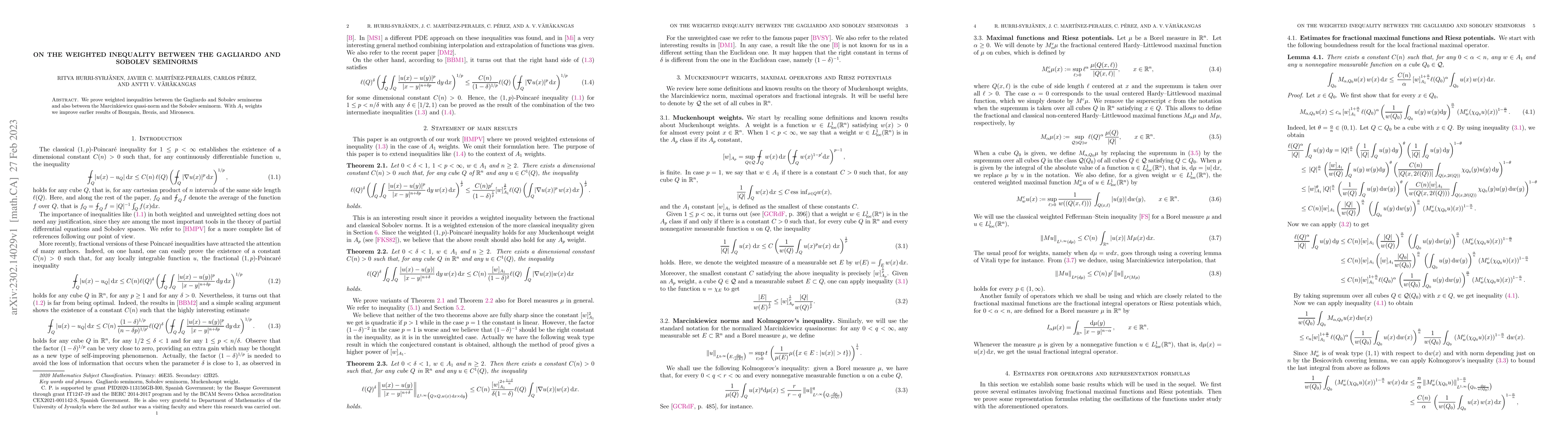 Thumbnail for On the weighted inequality between the Gagliardo and Sobolev seminorms