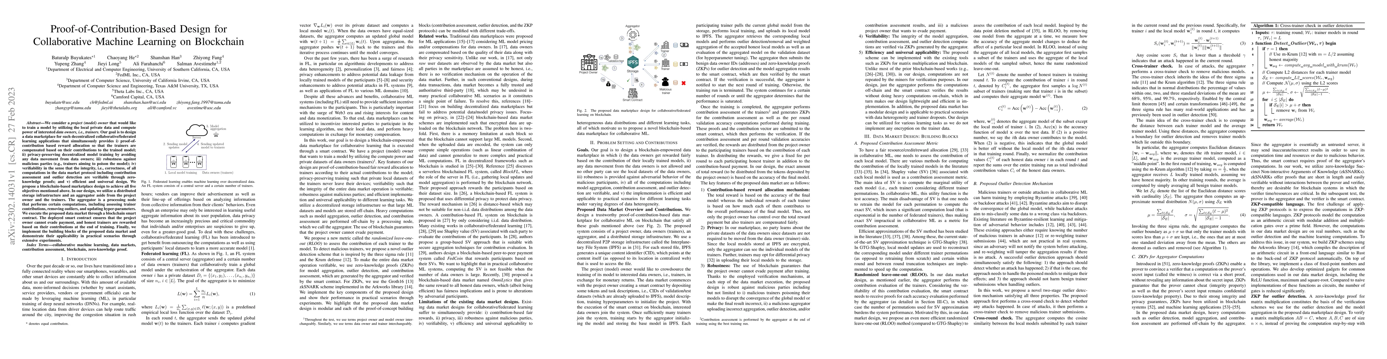 Thumbnail for Proof-of-Contribution-Based Design for Collaborative Machine Learning on
  Blockchain