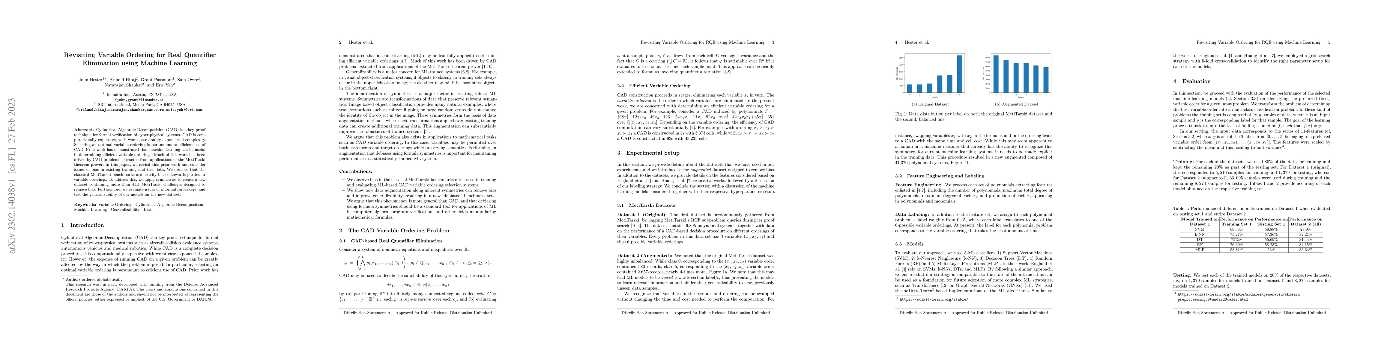 Thumbnail for Revisiting Variable Ordering for Real Quantifier Elimination using
  Machine Learning