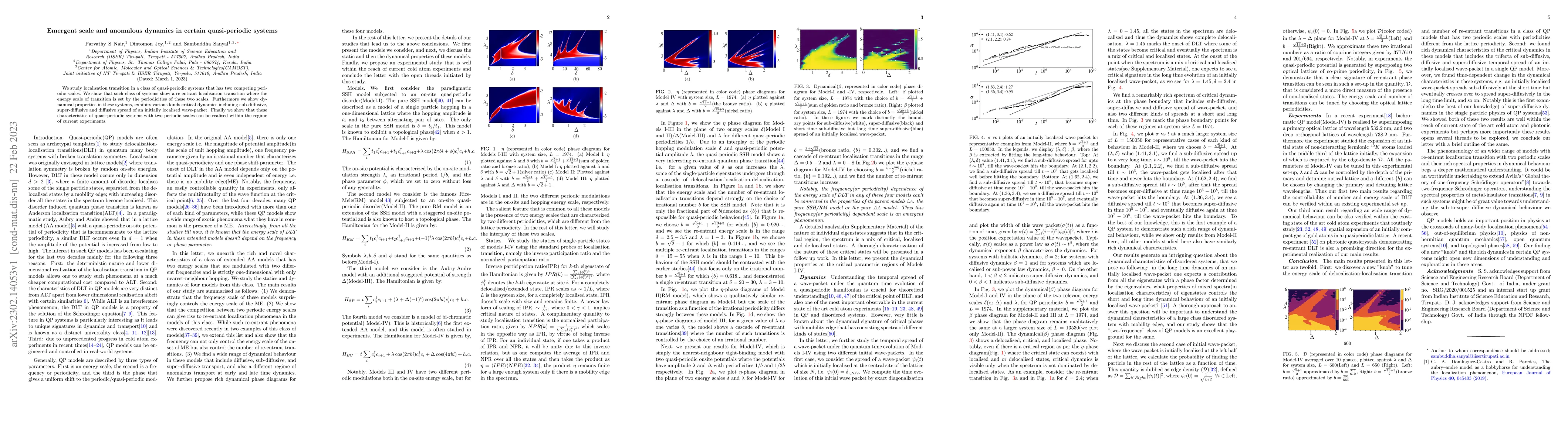 Thumbnail for Emergent scale and anomalous dynamics in certain quasi-periodic systems