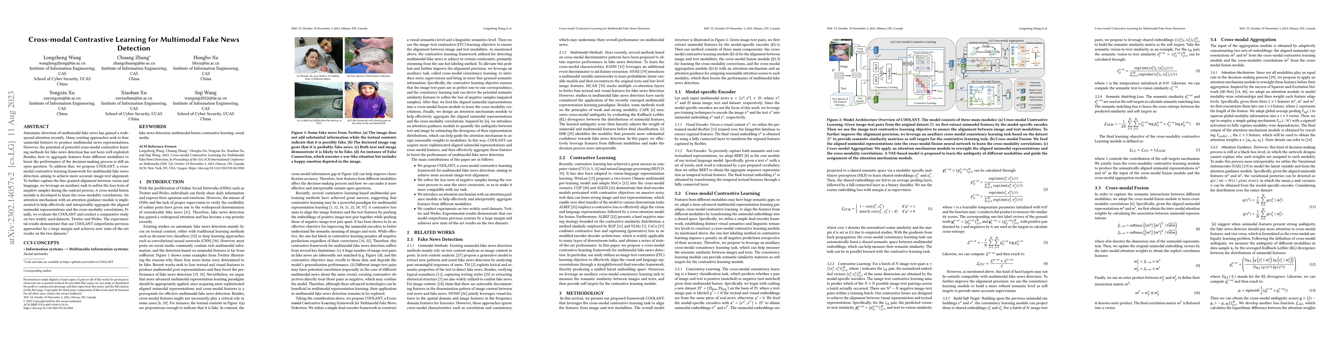 Thumbnail for Cross-modal Contrastive Learning for Multimodal Fake News Detection