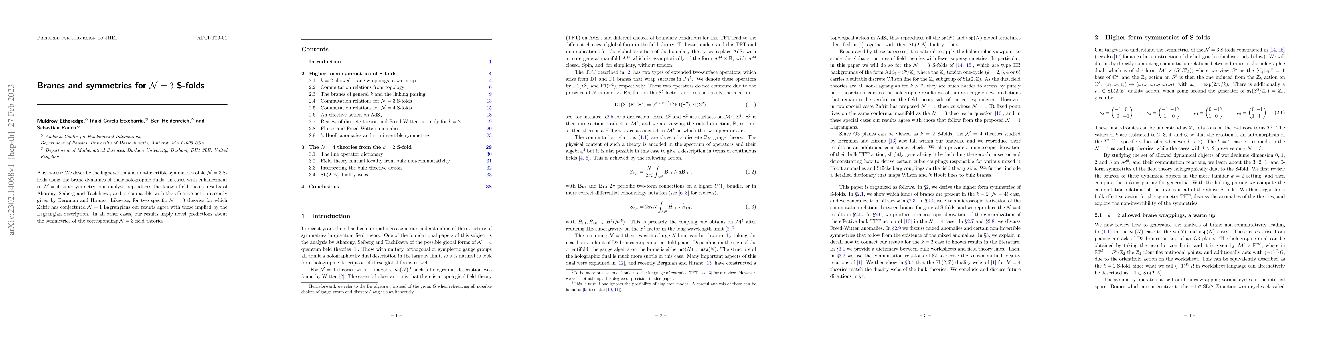 Thumbnail for Branes and symmetries for $\mathcal N=3$ S-folds