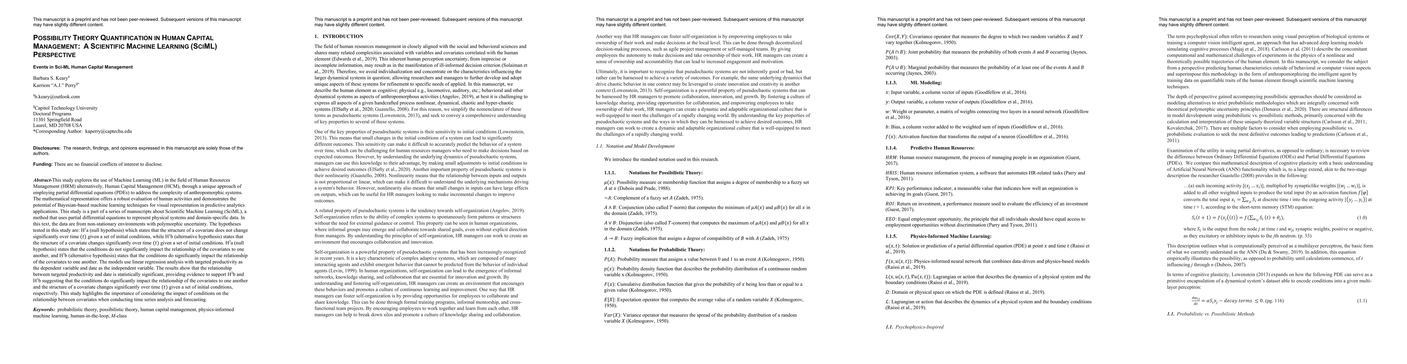 Thumbnail for Possibility Theory Quantification in Human Capital Management: A
  Scientific Machine Learning (SciML) Perspective