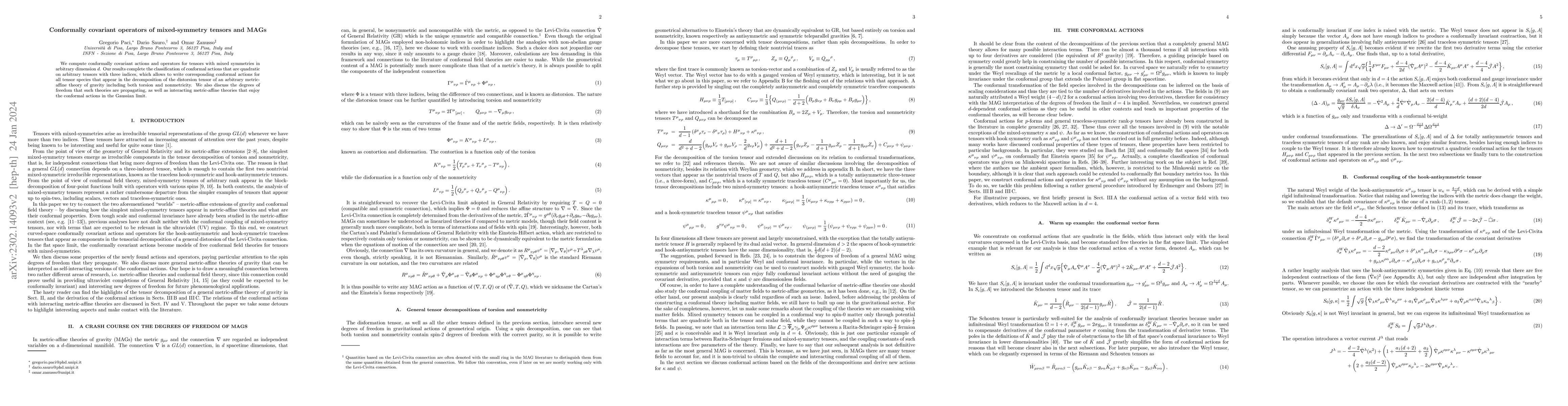 Thumbnail for Conformally covariant operators of mixed-symmetry tensors and MAGs