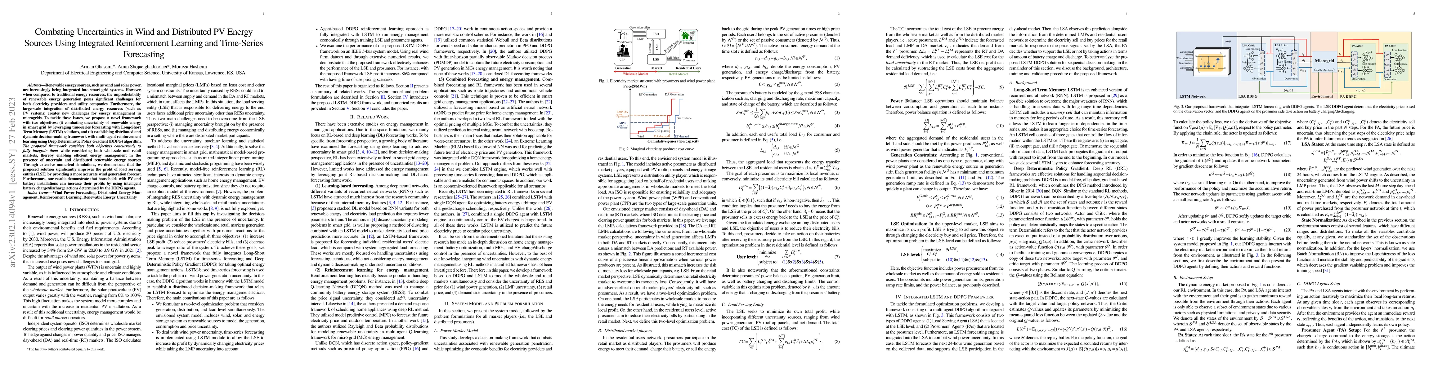 Thumbnail for Combating Uncertainties in Wind and Distributed PV Energy Sources Using
  Integrated Reinforcement Learning and Time-Series Forecasting