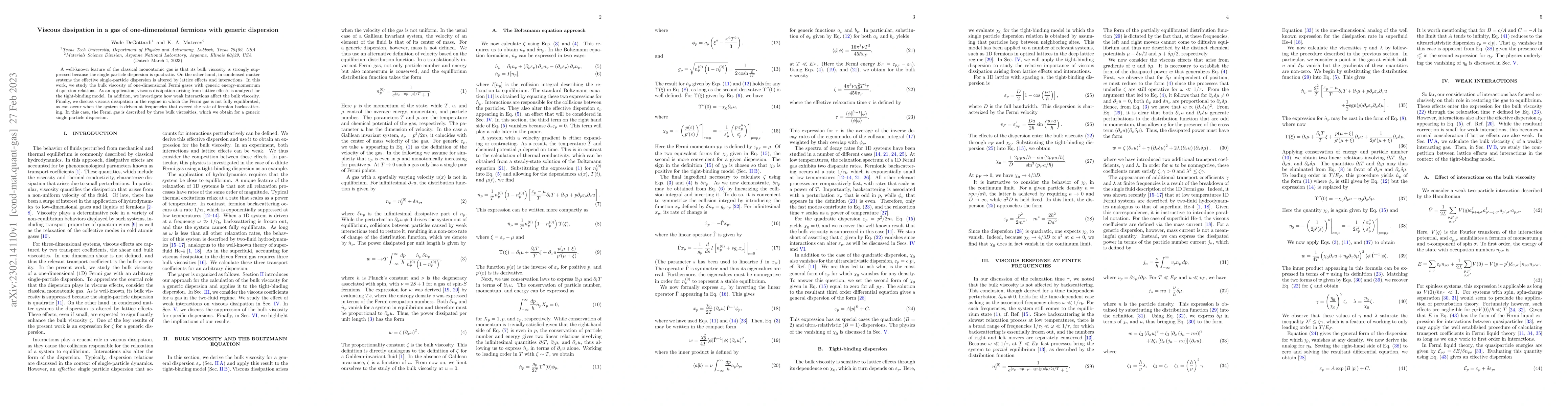 Thumbnail for Viscous dissipation in a gas of one-dimensional fermions with generic
  dispersion
