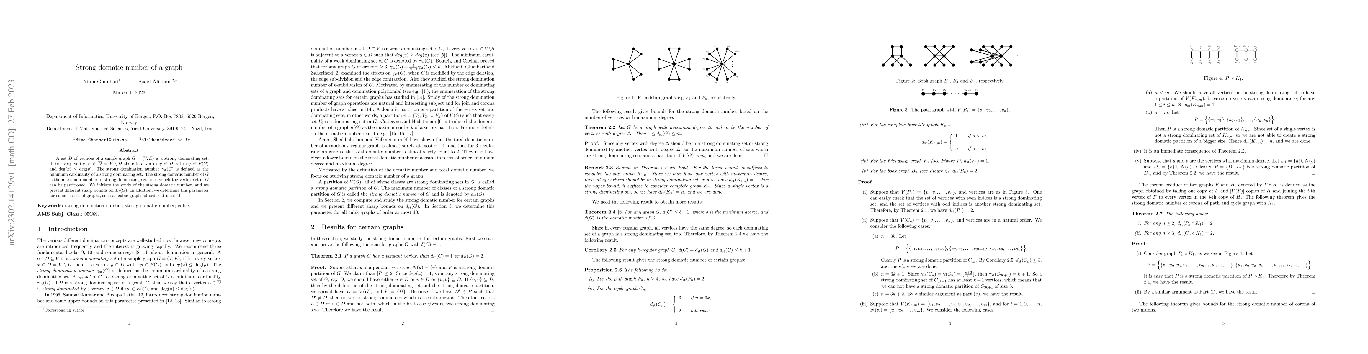 Thumbnail for Strong domatic number of a graph