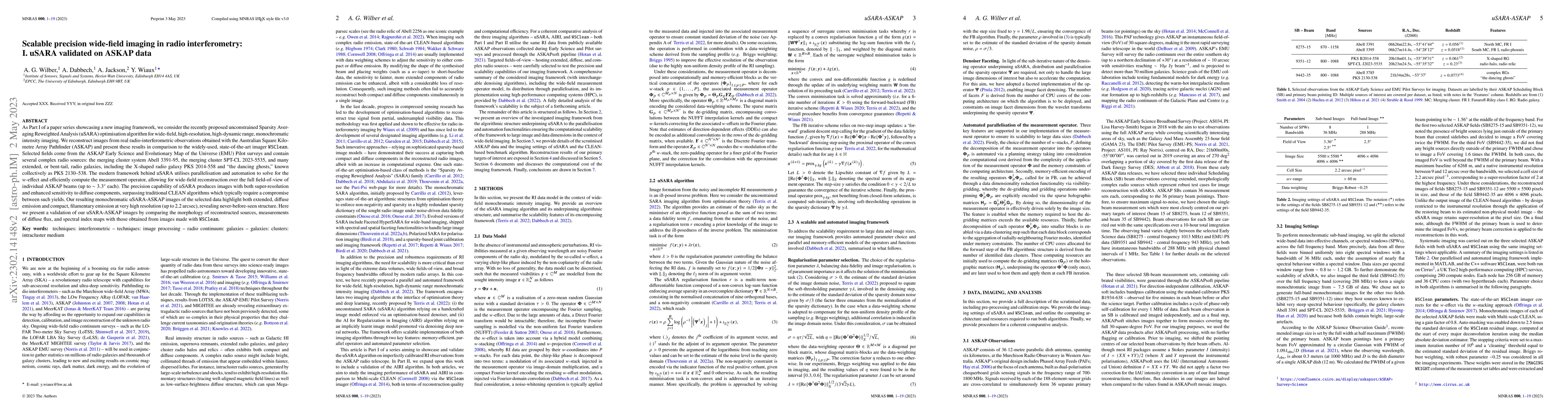 Thumbnail for Scalable precision wide-field imaging in radio interferometry: I. uSARA
  validated on ASKAP data