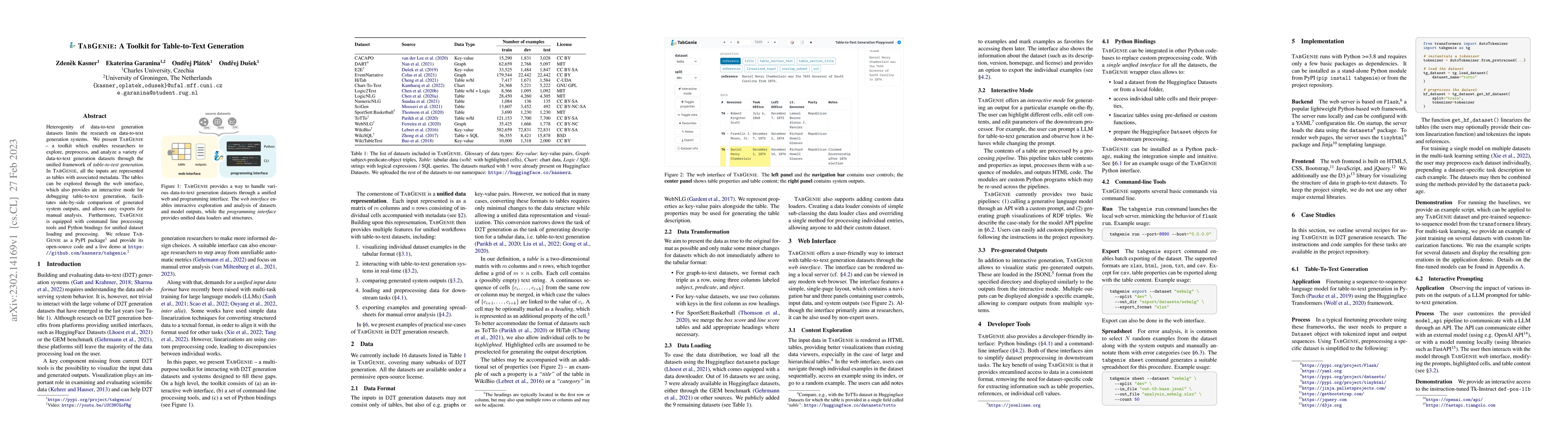 Thumbnail for TabGenie: A Toolkit for Table-to-Text Generation