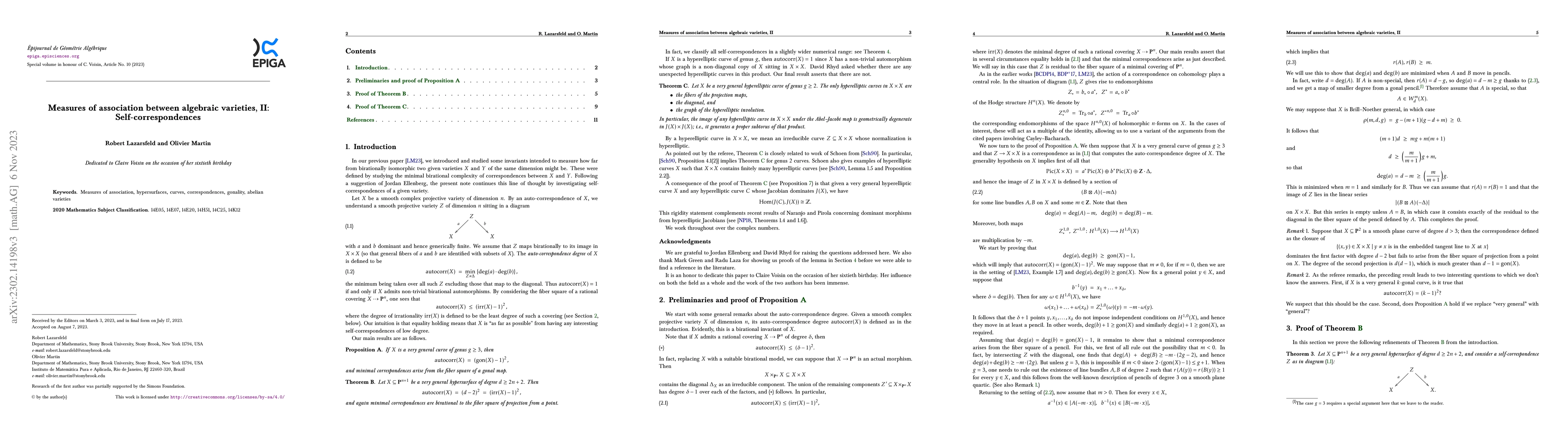 Thumbnail for Measures of association between algebraic varieties, II:
  self-correspondences