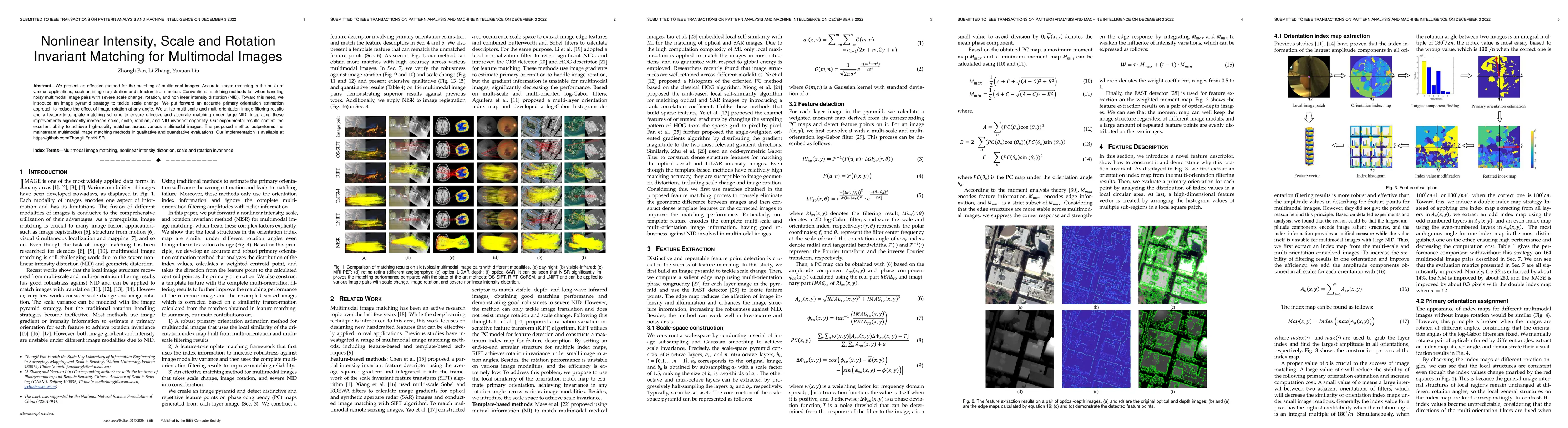 Thumbnail for Nonlinear Intensity, Scale and Rotation Invariant Matching for
  Multimodal Images