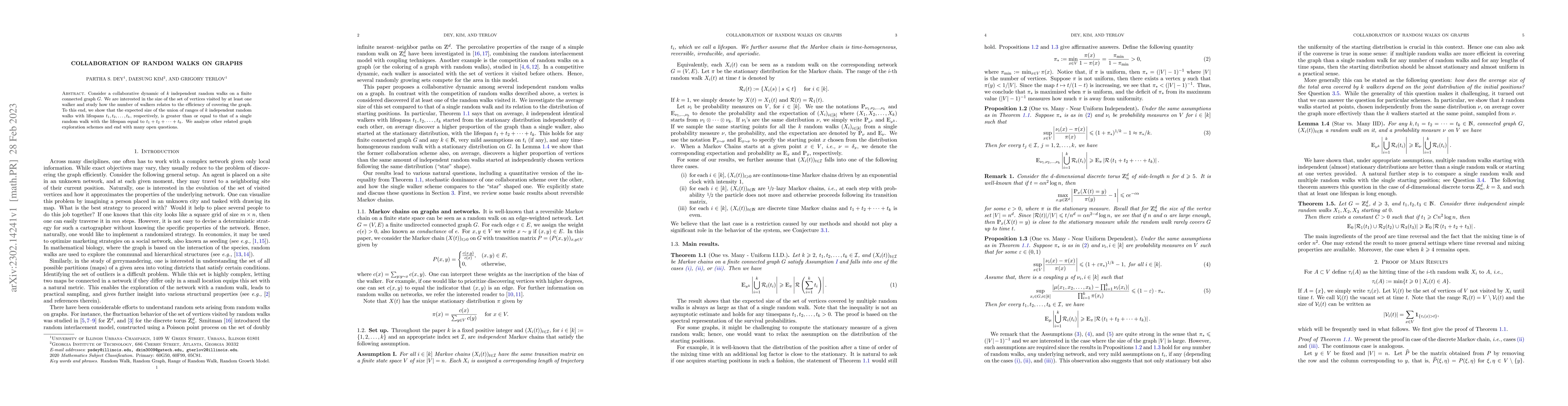 Thumbnail for Collaboration of Random Walks on Graphs