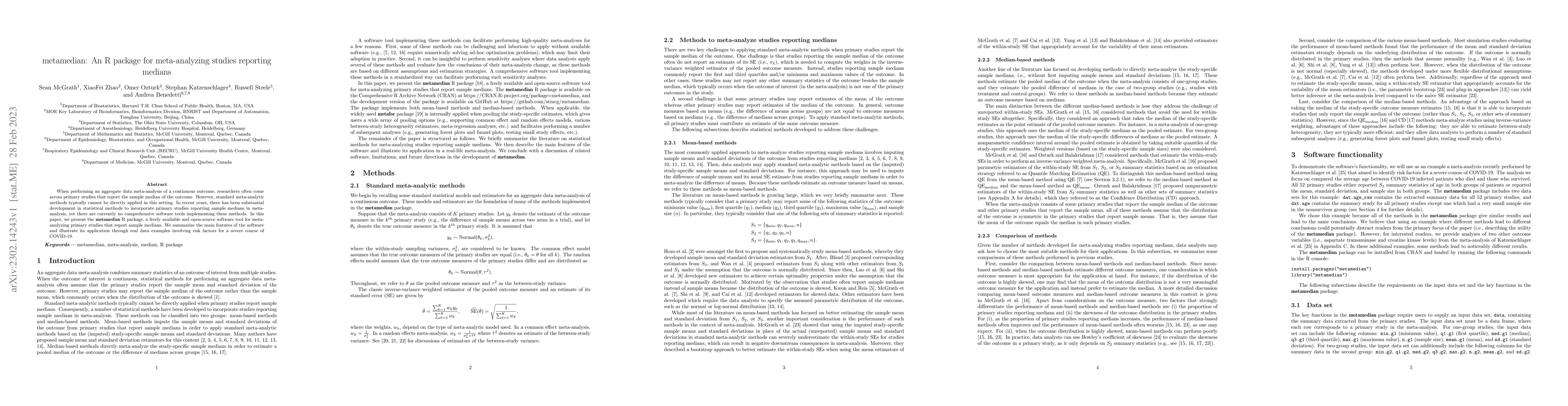 Thumbnail for metamedian: An R package for meta-analyzing studies reporting medians