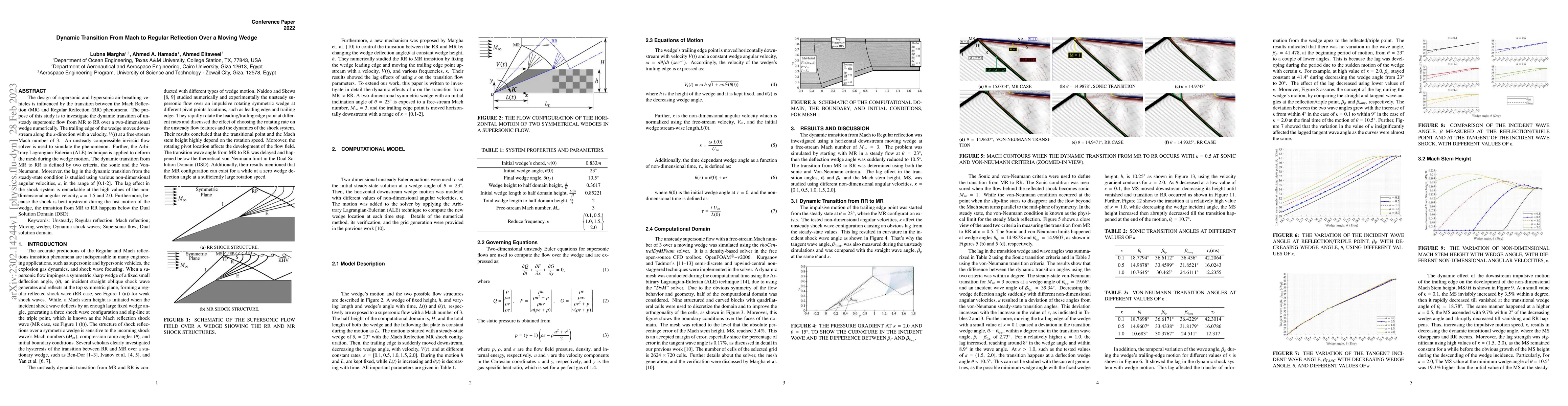 Thumbnail for Dynamic Transition From Mach to Regular Reflection Over a Moving Wedge