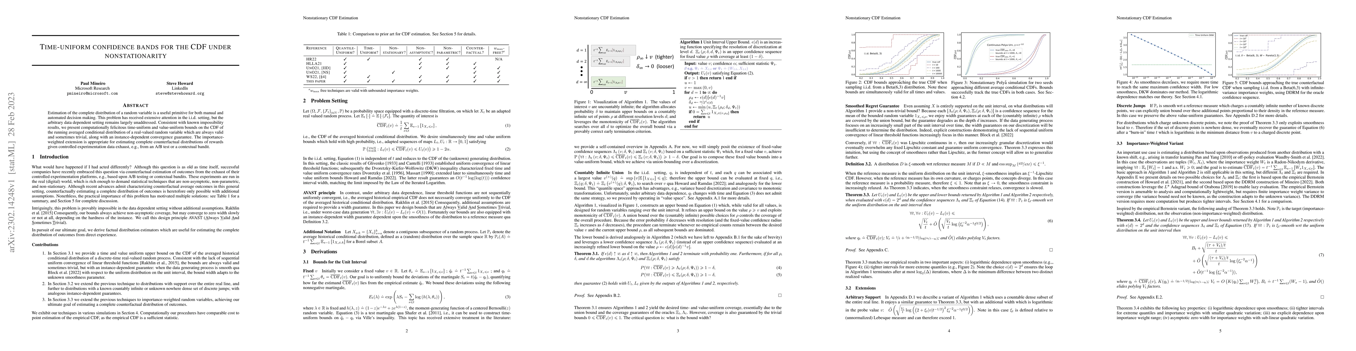 Thumbnail for Time-uniform confidence bands for the CDF under nonstationarity