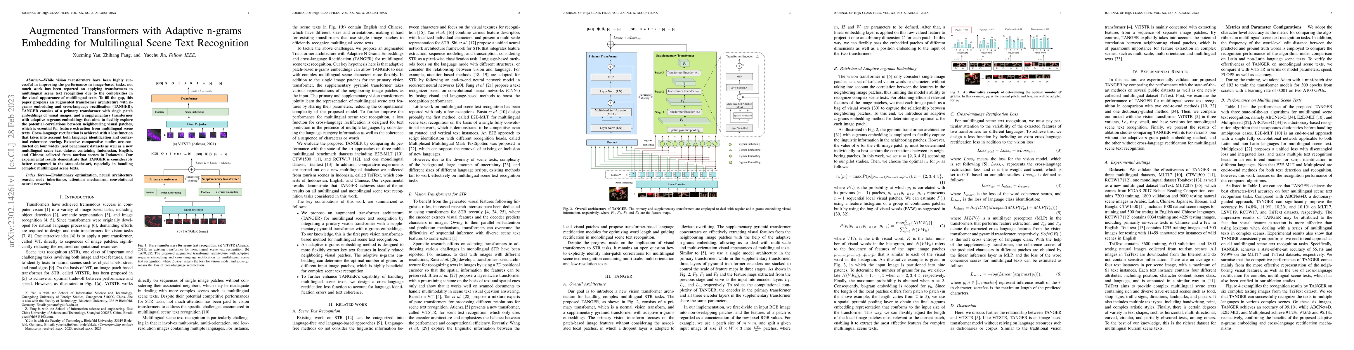 Thumbnail for Augmented Transformers with Adaptive n-grams Embedding for Multilingual
  Scene Text Recognition