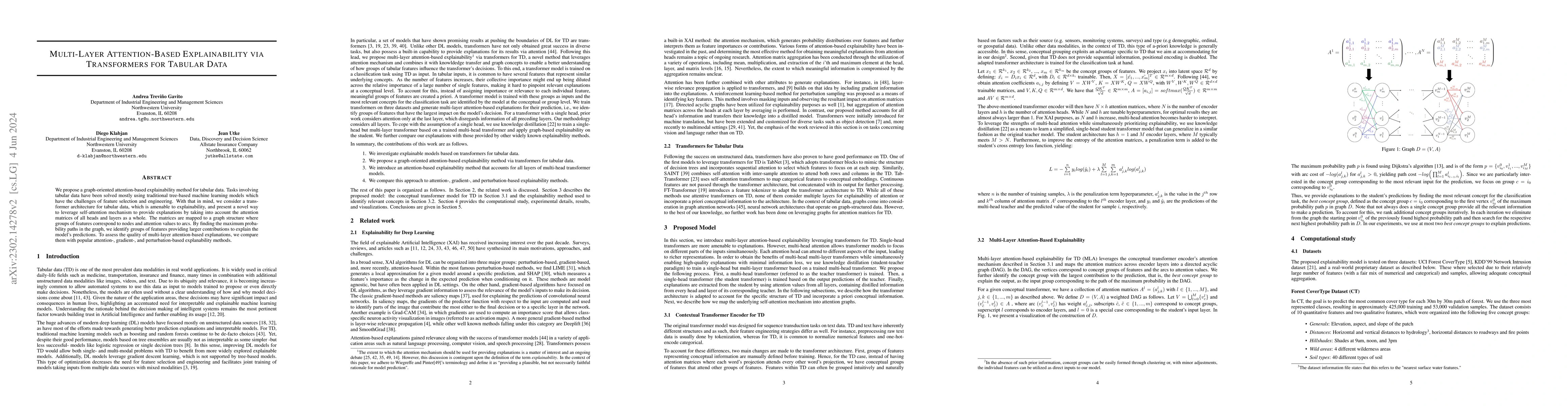 Thumbnail for Multi-Layer Attention-Based Explainability via Transformers for Tabular
  Data
