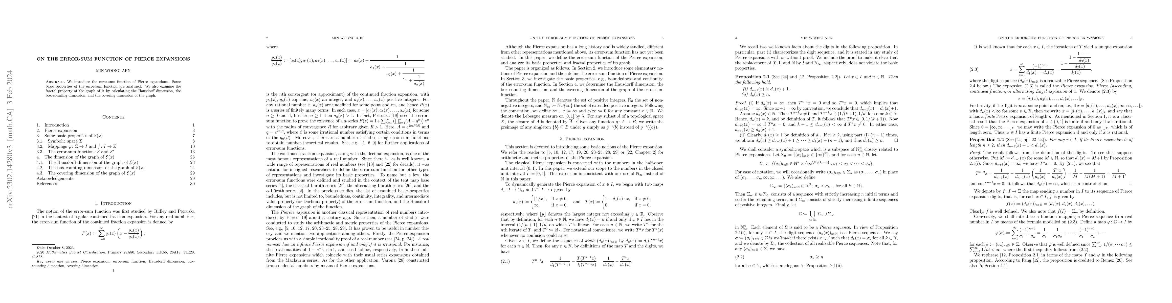 Thumbnail for On the error-sum function of Pierce expansions