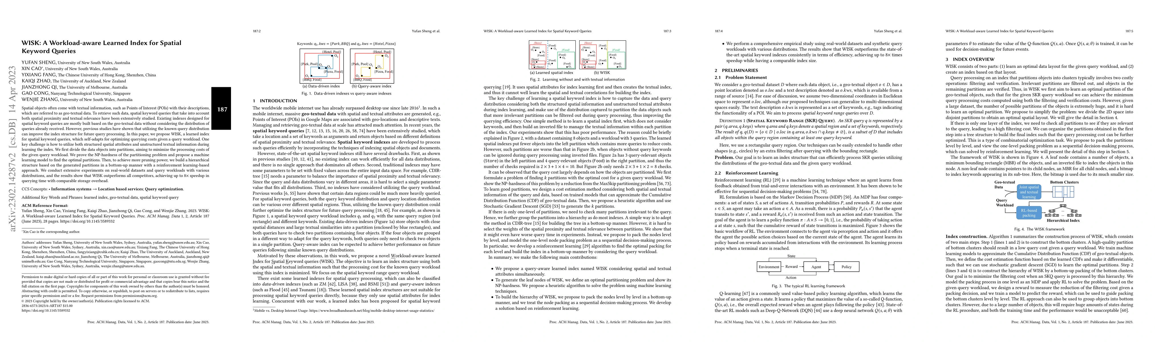 Thumbnail for WISK: A Workload-aware Learned Index for Spatial Keyword Queries