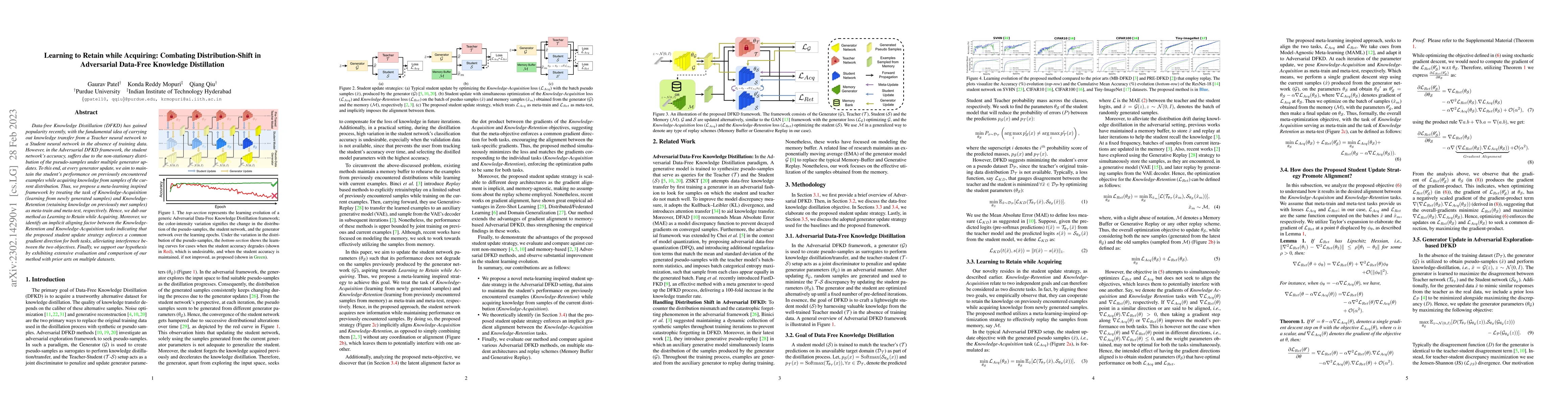Thumbnail for Learning to Retain while Acquiring: Combating Distribution-Shift in
  Adversarial Data-Free Knowledge Distillation