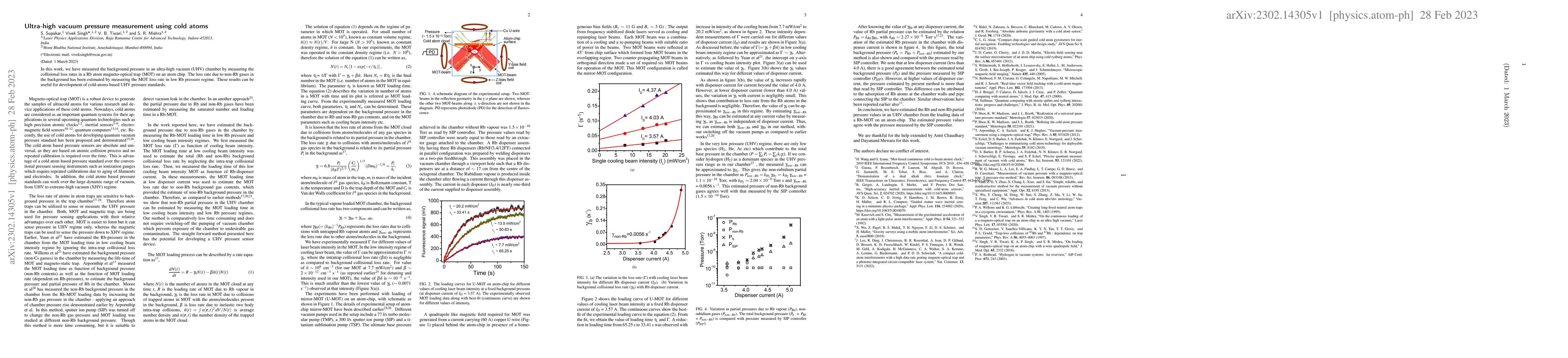 Thumbnail for Ultra-high vacuum pressure measurement using cold atoms