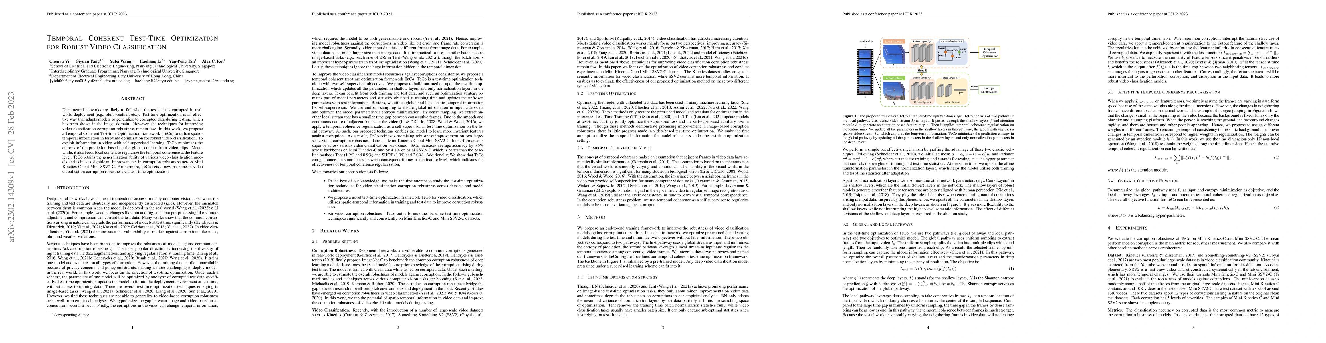 Thumbnail for Temporal Coherent Test-Time Optimization for Robust Video Classification