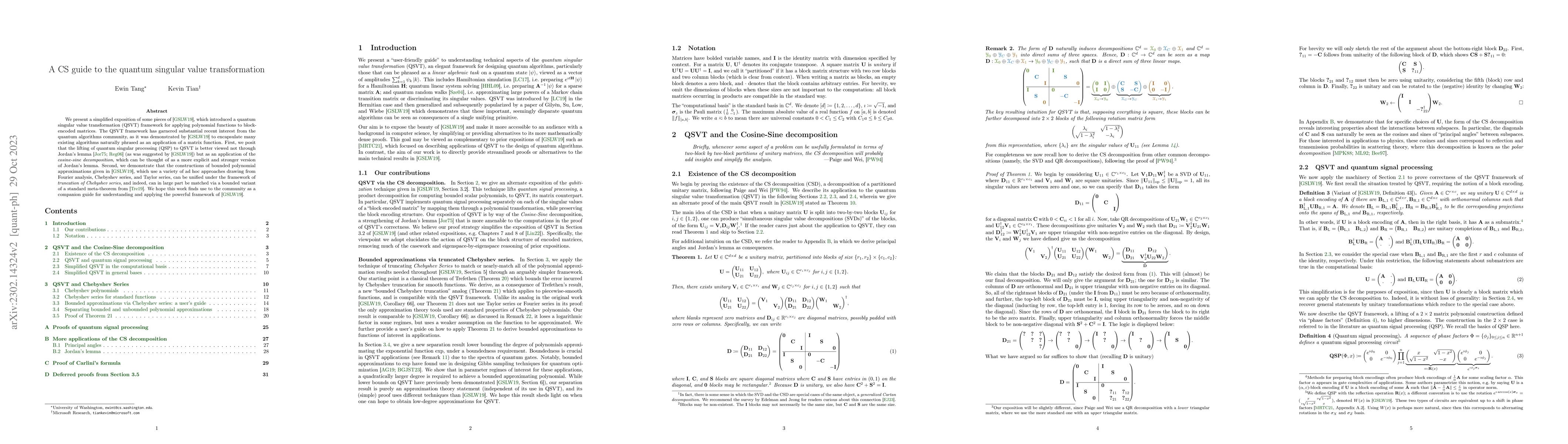 Thumbnail for A CS guide to the quantum singular value transformation