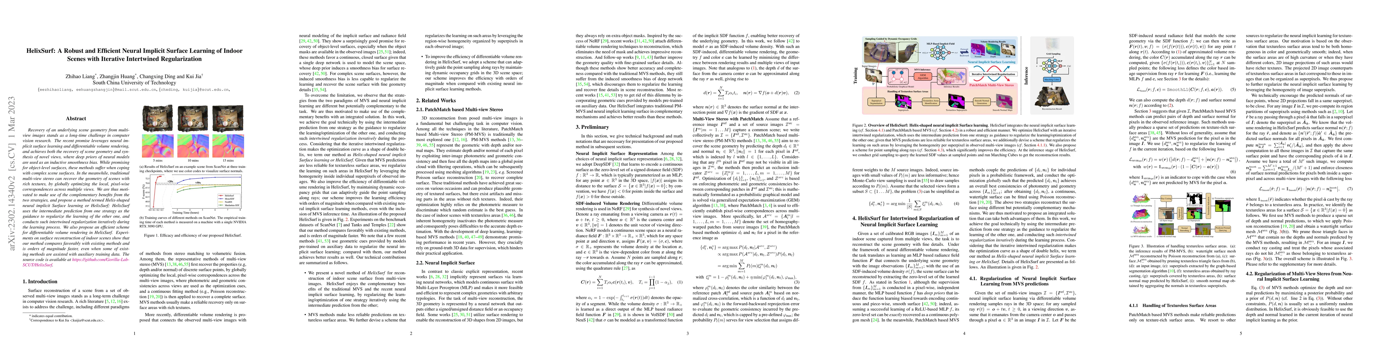 Thumbnail for HelixSurf: A Robust and Efficient Neural Implicit Surface Learning of
  Indoor Scenes with Iterative Intertwined Regularization