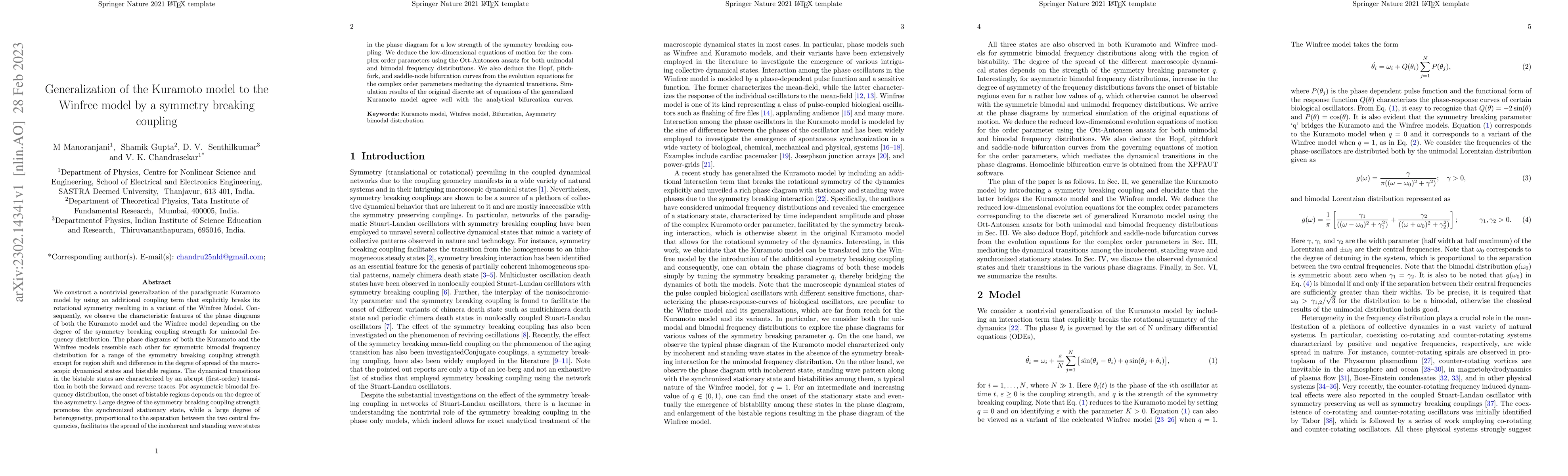 Thumbnail for Generalization of the Kuramoto model to the Winfree model by a symmetry
  breaking coupling