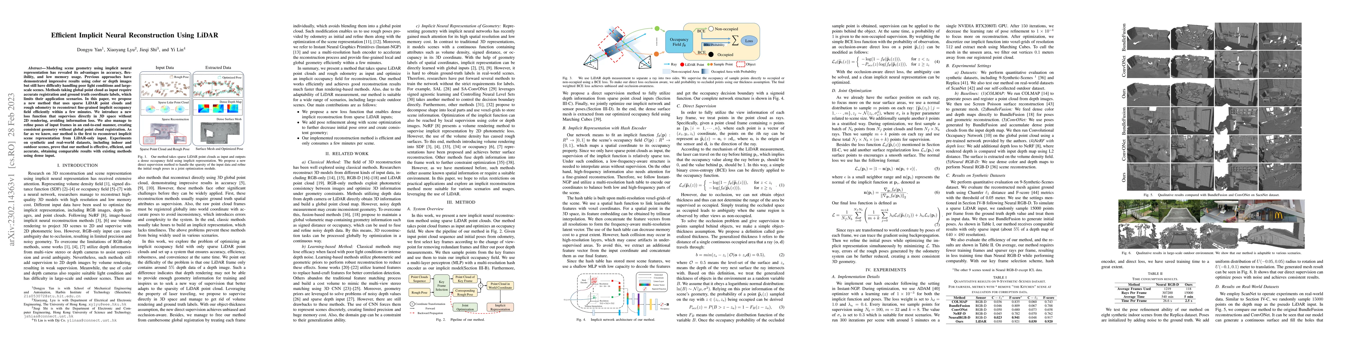 Thumbnail for Efficient Implicit Neural Reconstruction Using LiDAR