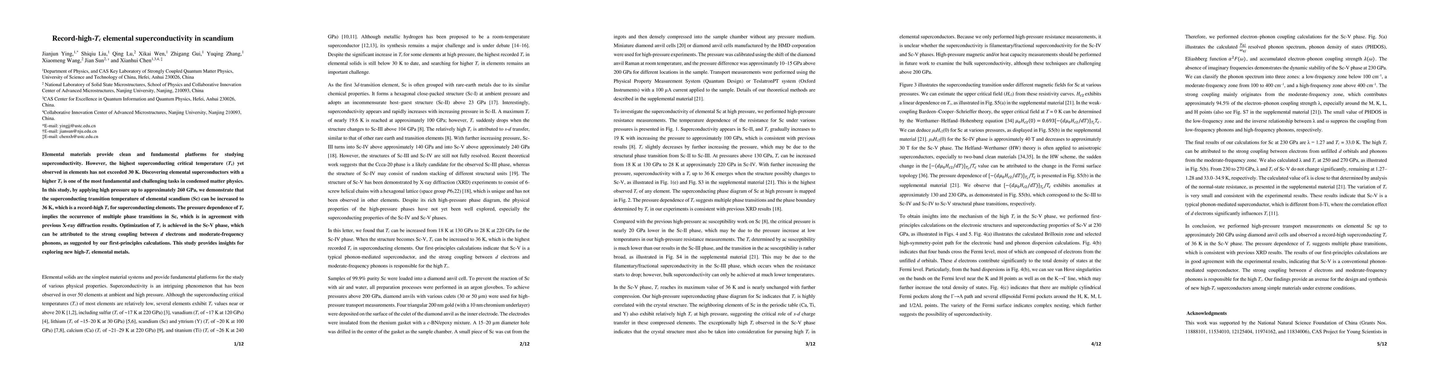 Thumbnail for Record-high-Tc elemental superconductivity in scandium