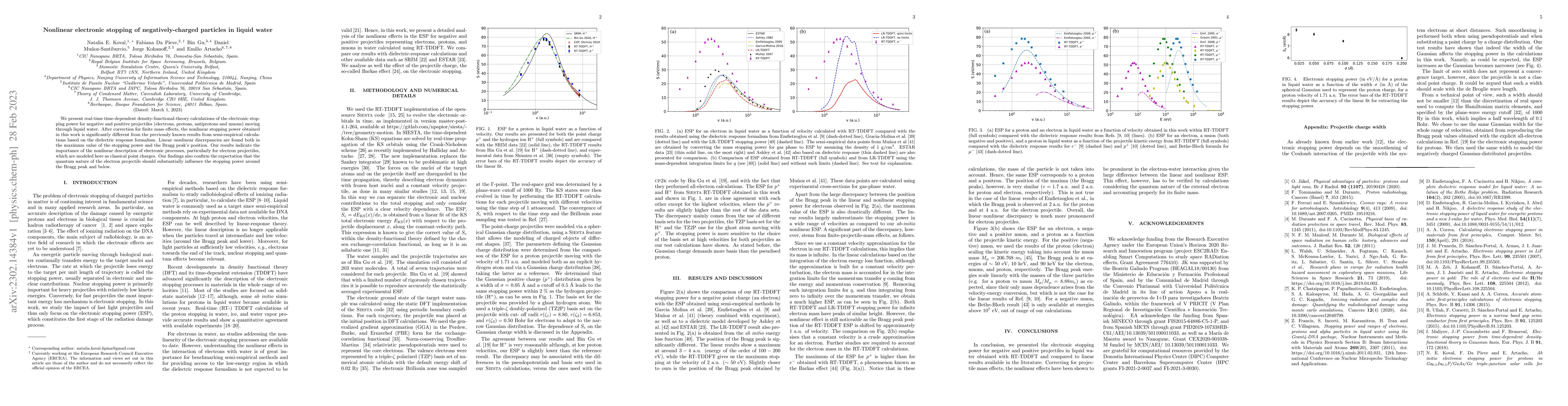 Thumbnail for Nonlinear electronic stopping of negatively-charged particles in liquid
  water